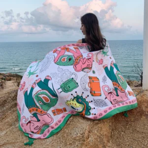 5990 ผ้าพันคอ ผ้าคลุมไหล่ สินค้าพรีเมี่ยม ลายพิเศษ