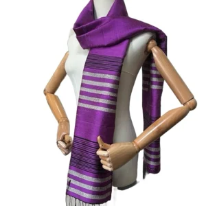 ผ้าคลุมไหล่ งานทอมือ ผ้าไหมแท้ 100%