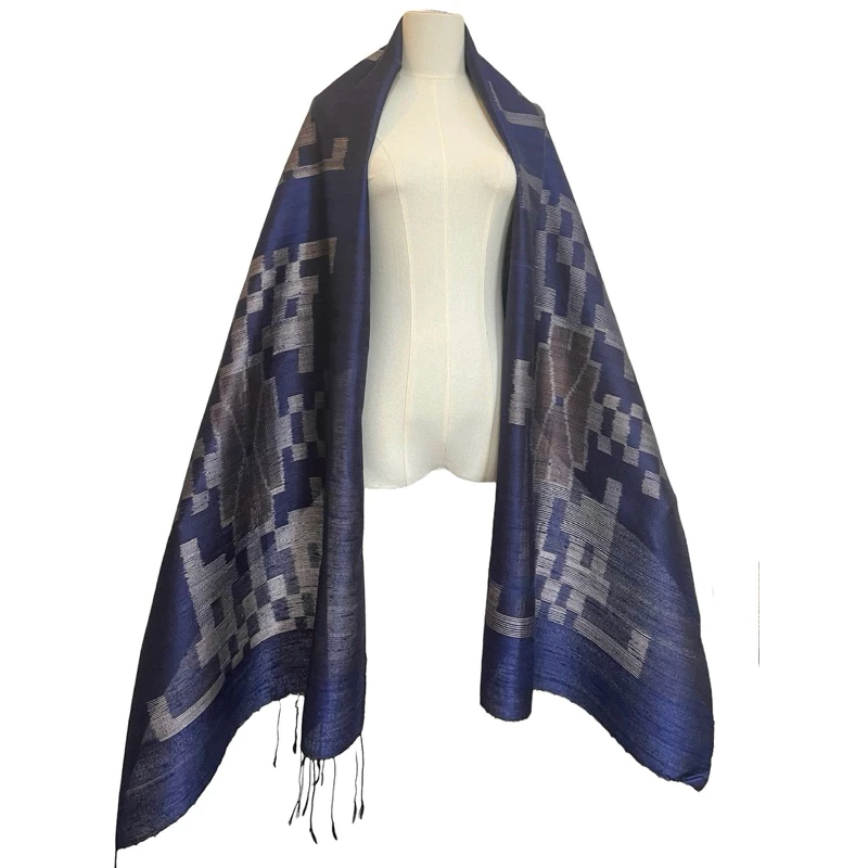 ผ้าคลุมไหล่ งานทอมือ ผ้าไหมแท้ 100%